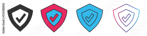 Insurance different style icons set. Outline and filled vector sign.