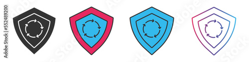 Insurance different style icons set. Outline and filled vector sign.