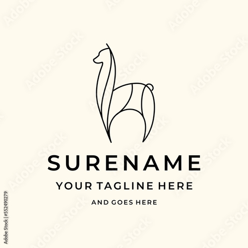 Animal Alpaca fashion logo design illustration custom logo design custom logo design