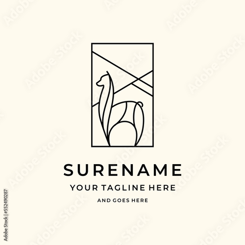 Animal Alpaca fashion logo design illustration custom logo design