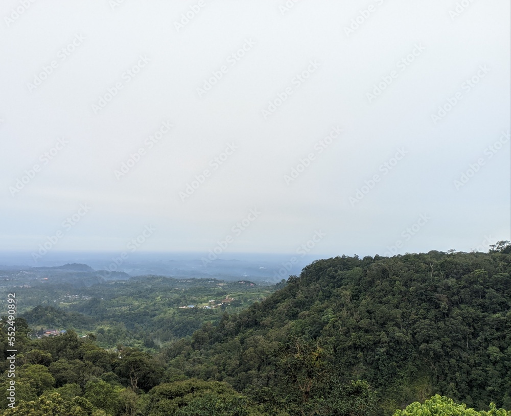 beautiful hill landscape views in the mountains of Berastagi