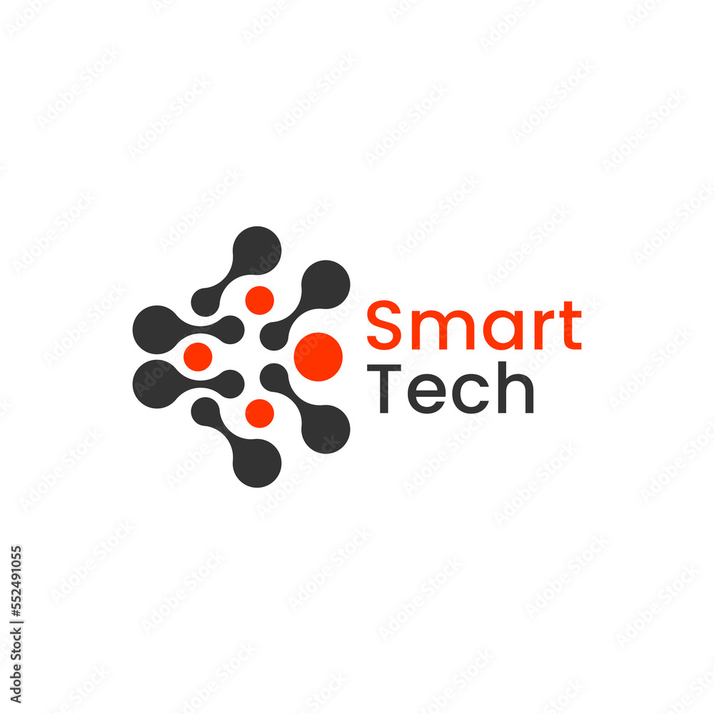 Brain tech logo vector icon illustration
