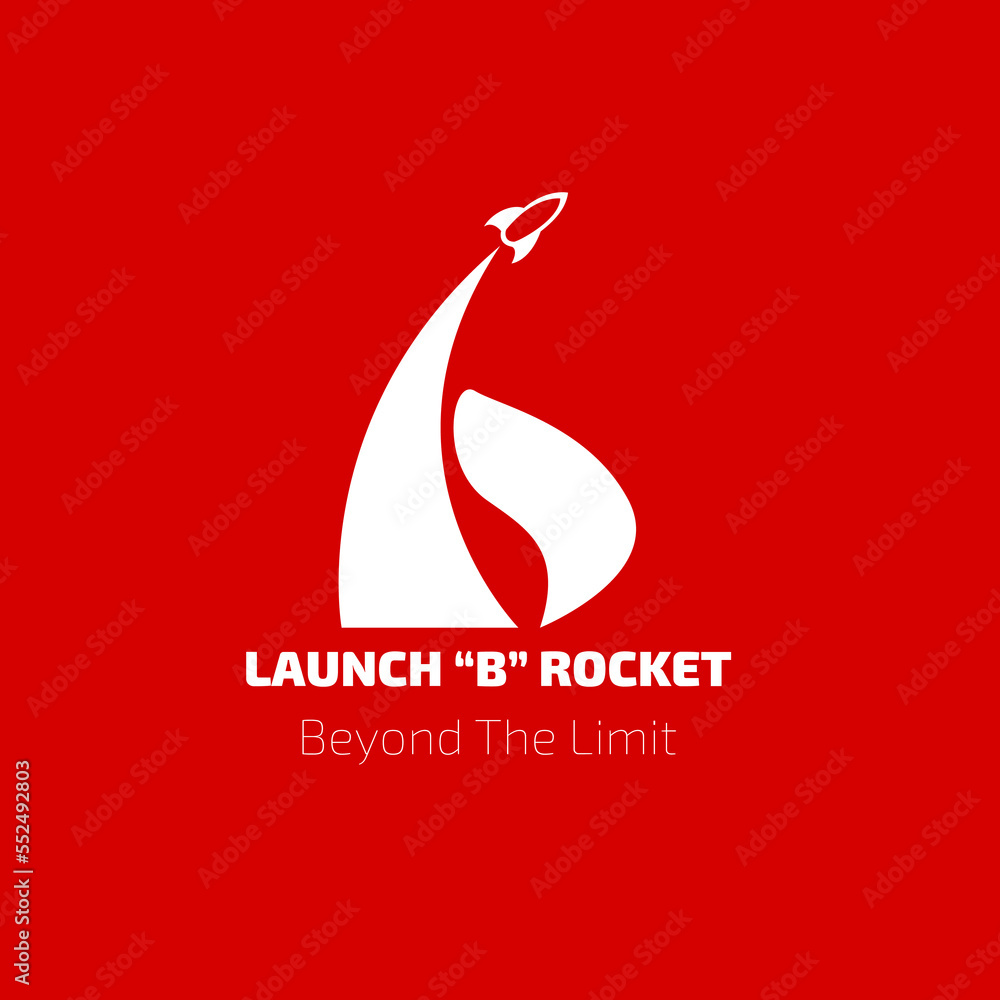 Fototapeta premium Launch B Rocket Logo