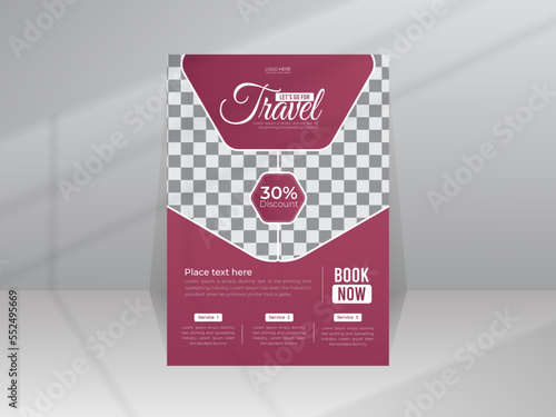 Travel and Tour sale Flyer template with photo for agency