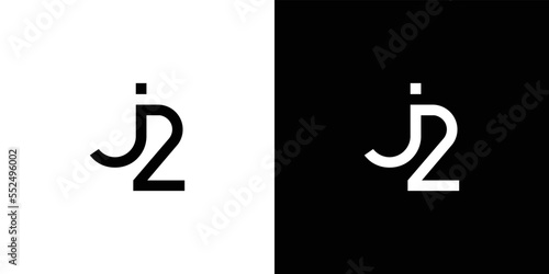 unique and modern J2 letter logo design 5 photo