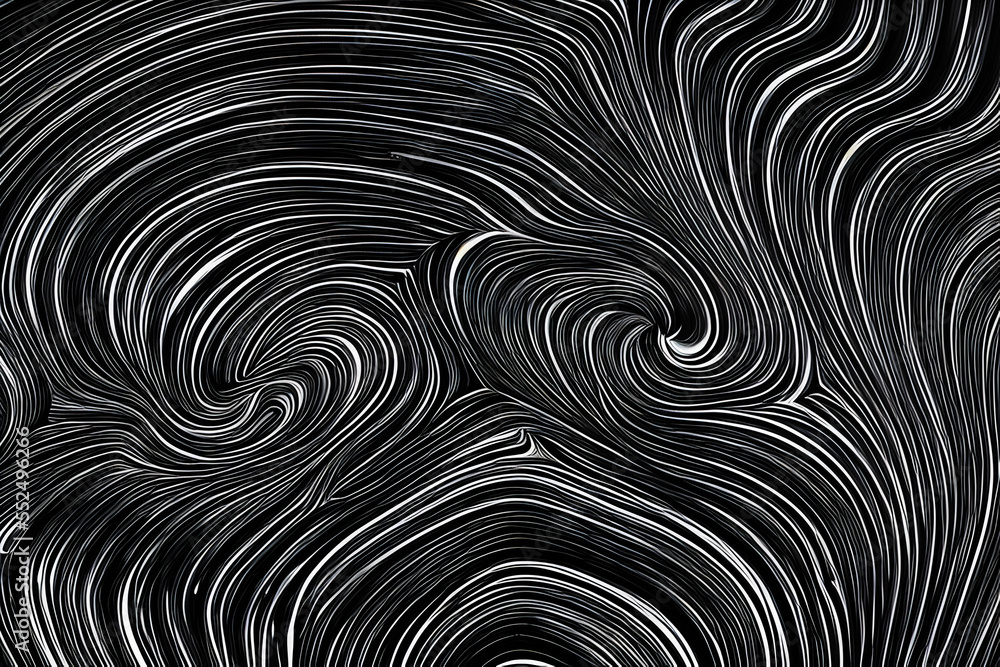 black and white background abstract object and swirling pattern created using Generative AI black and white background abstract object and swirling pattern created using Generative AI