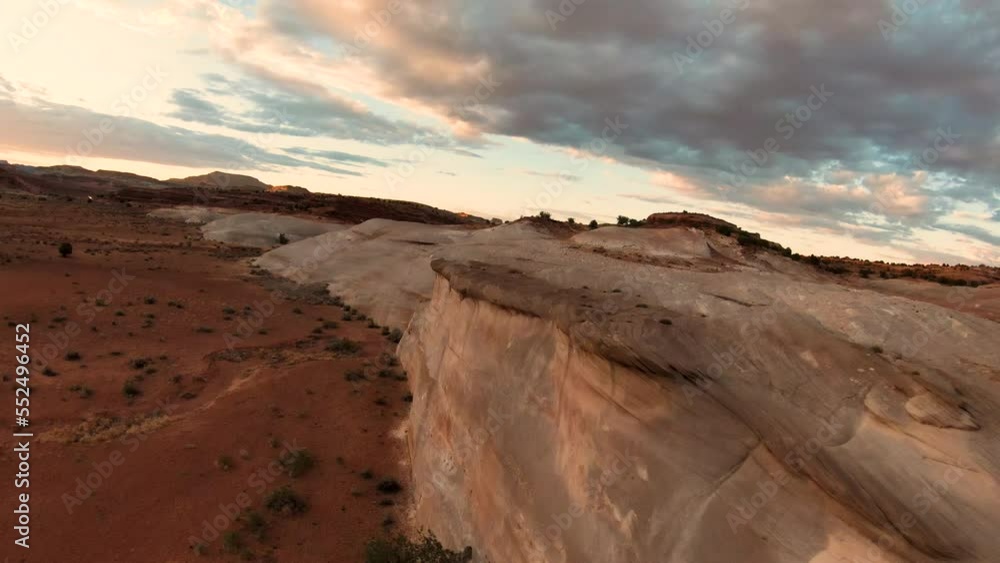 Aerial of Moab Utah Red Rocks over Sunset Aerial of Moab Utah Red Rocks over Sunset
