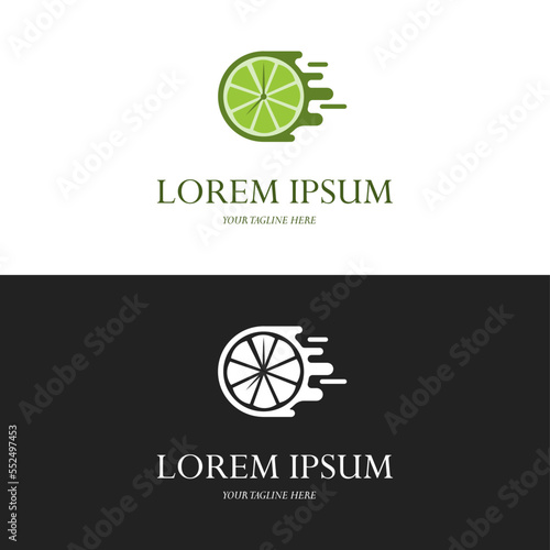 Time and lime logo design , Vector illustration