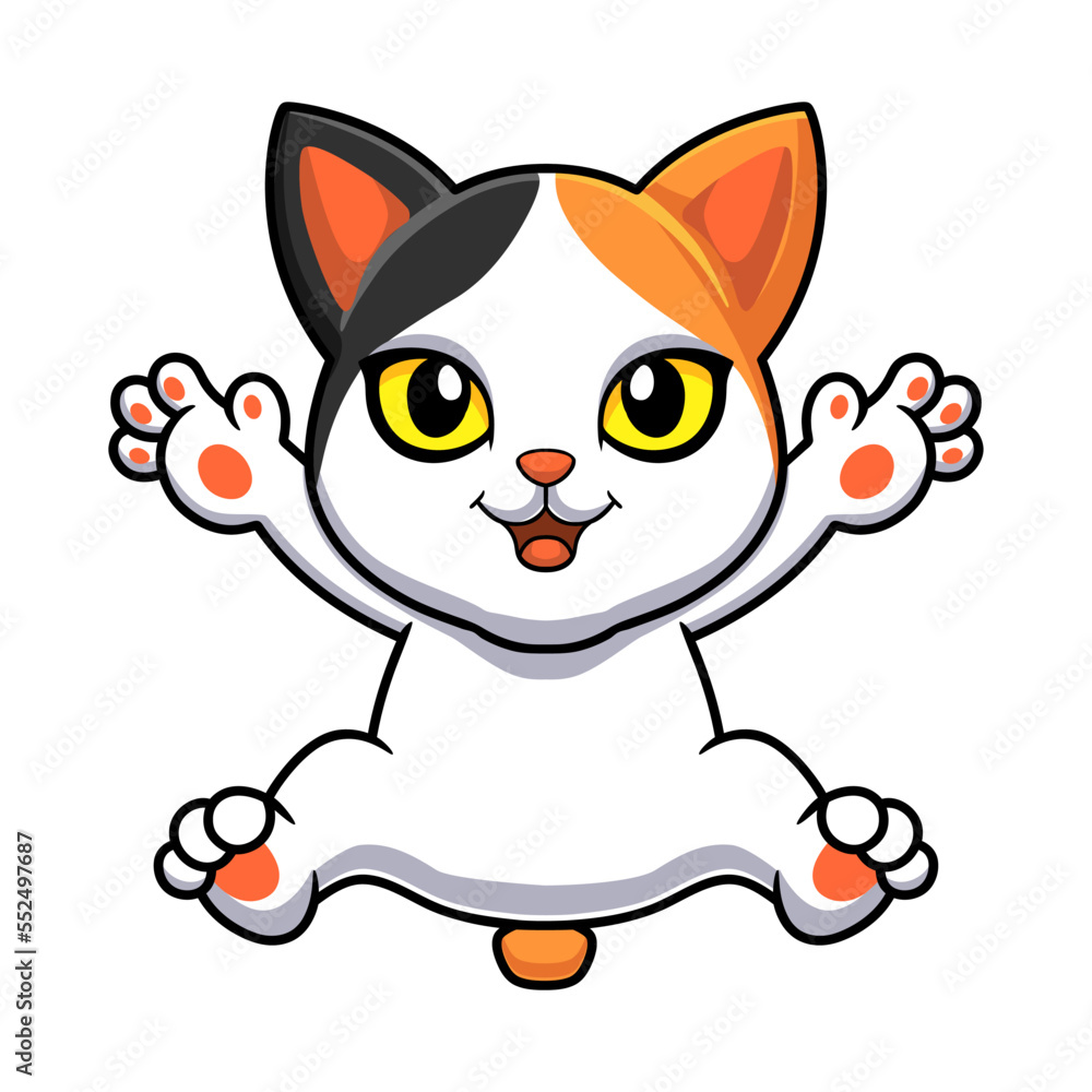 Cute japanese bobtail cat cartoon Cute japanese bobtail cat cartoon