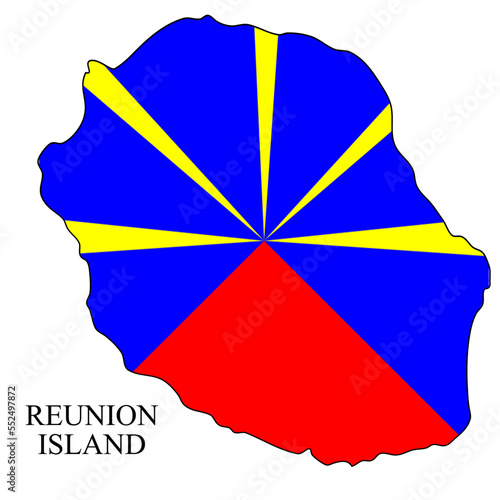 Réunion map vector illustration. Global economy. Famous country. Eastern Africa. Africa.