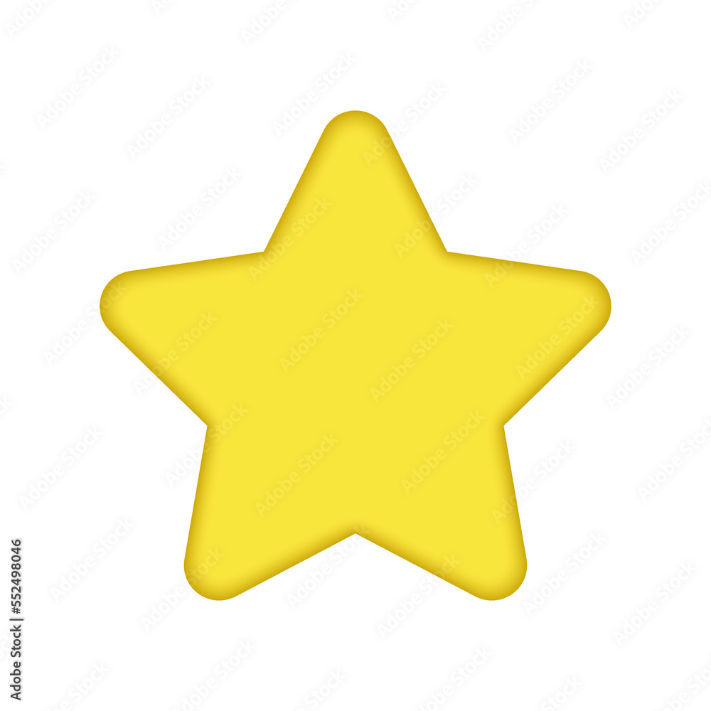 Yellow star. Customer rating feedback, rang, rating, achievements and decor concept. 3d vector icon. Cartoon minimal style Yellow star. Customer rating feedback, rang, rating, achievements and decor concept. 3d vector icon. Cartoon minimal style