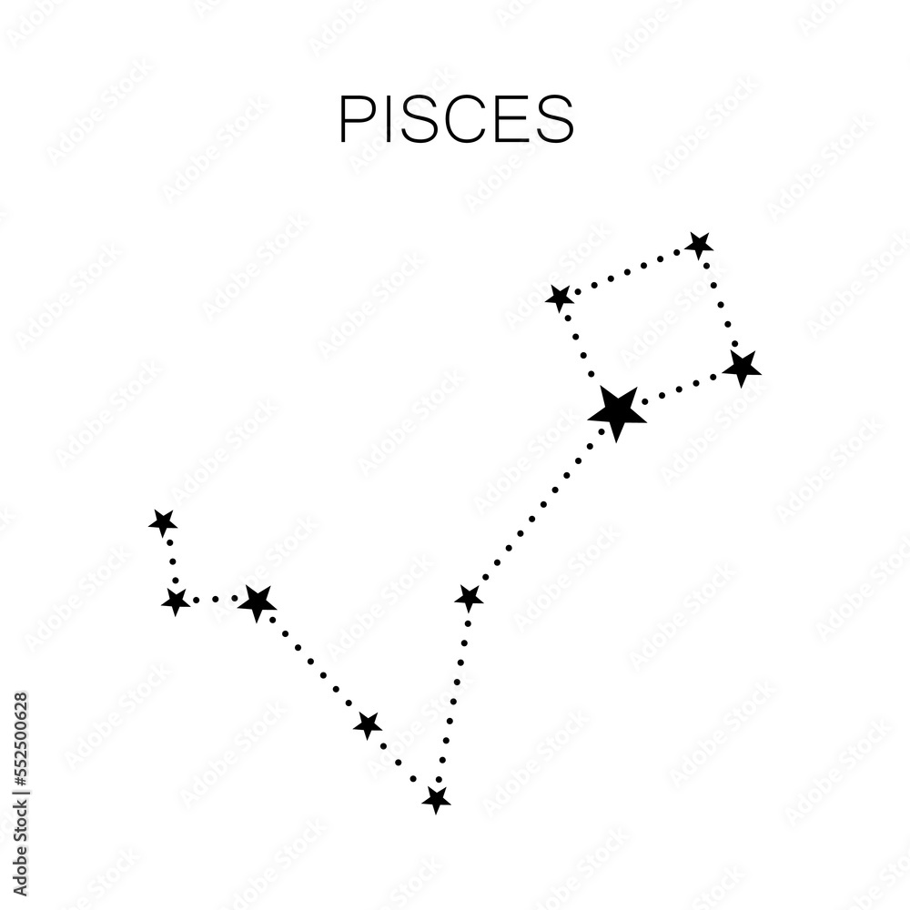 Zodiac signs isolated on white background. Constellation of Pisces
Zodiac signs isolated on white background. Constellation of Pisces