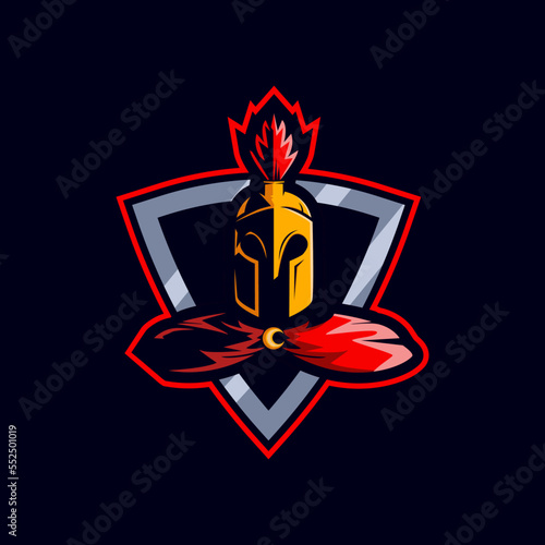 spartan mascot e sport logo design