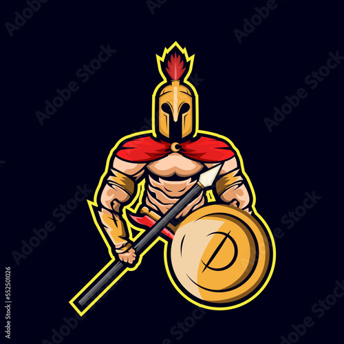 Spartan mascot sport logo design