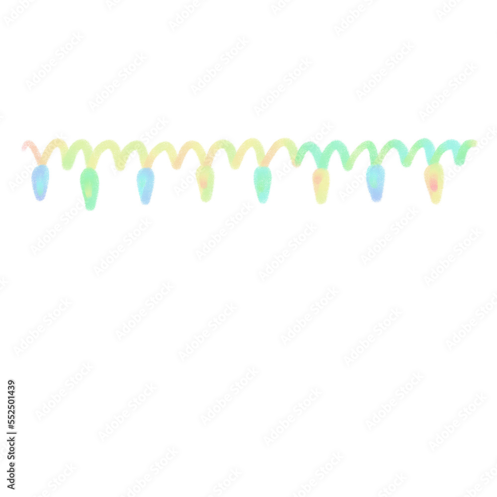 Fototapeta premium Rainbow line Christmas decoration, signs and symbols, Hand drawn in doodle style.