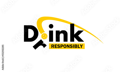 Great memorable pickleball dink text logo with an accent best for your digital graphic and print