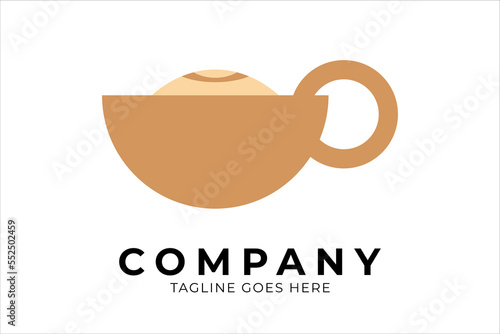 capuccino logo design, minimalist capuccino logo design, flat design logo template element, vector illustration