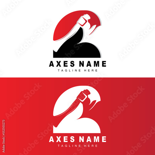 Ax Logo Design, War Tool Illustration and Woodcutter Vector