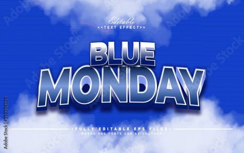 editable blue monday text effect.logo text.typhography logo