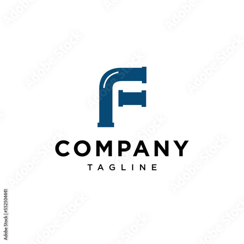 
F Letter Pipe Plumbing HVAC Vector logo icon vector Template.eps