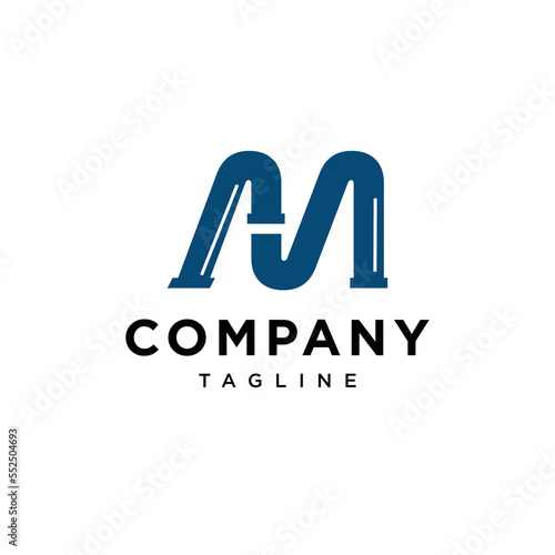 M Letter Pipe Plumbing HVAC Vector logo icon vector Template.eps