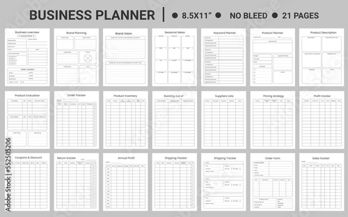 21-page business planner set for corporate business  photo
