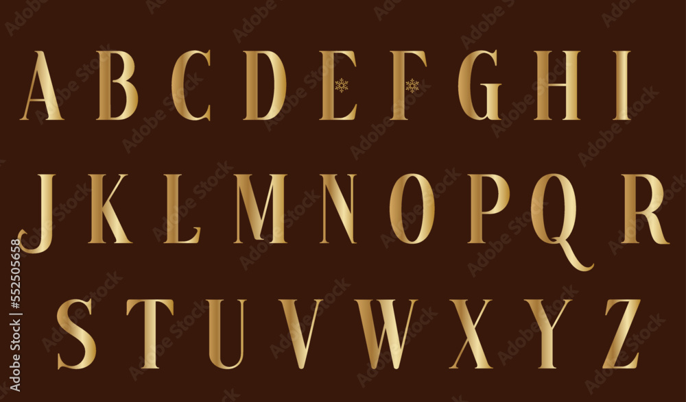 Gold Alphabet letters font Gold Alphabet letters font