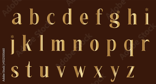 Golden Lowercase Letters font