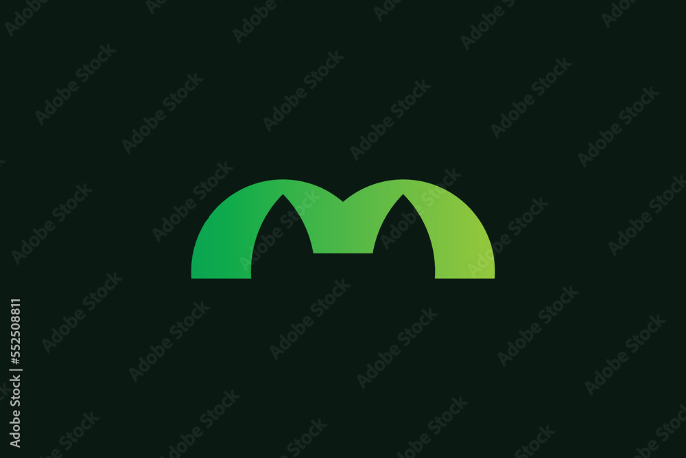 Letter M Leaf Logo Design Template. illustration of an background with ...