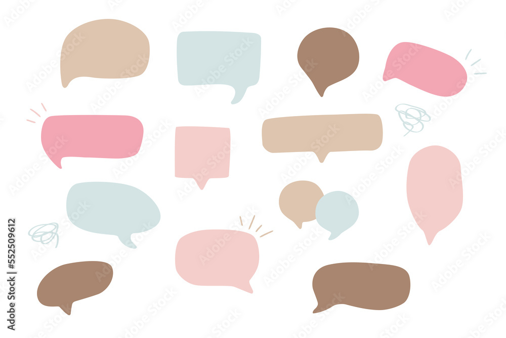 Colorful speech bubbles illustration set Colorful speech bubbles illustration set