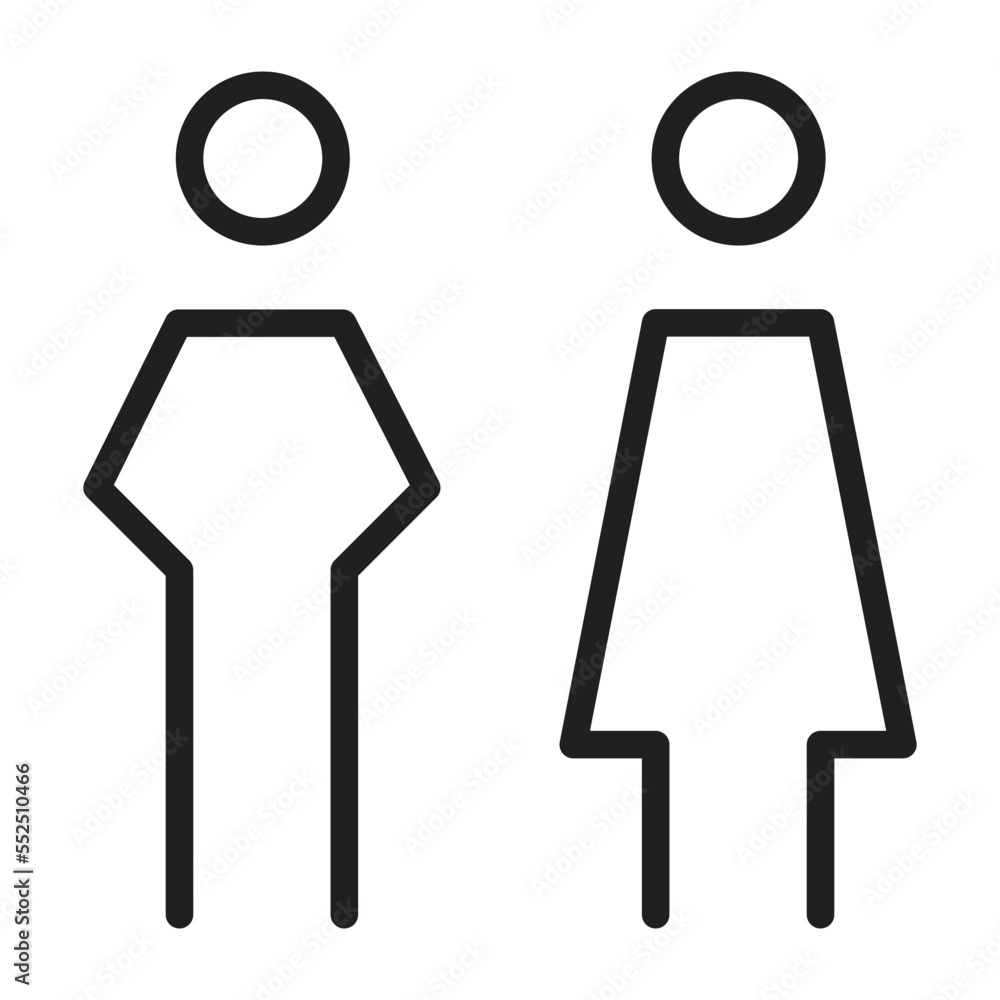 Toilet sign vector with man and woman symbol in a glyph pictogram illustration Toilet sign vector with man and woman symbol in a glyph pictogram illustration