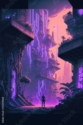 man entering metaverse city generative AI