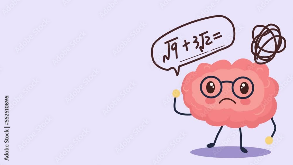 A brain struggling to solve a math equations A brain struggling to solve a math equations