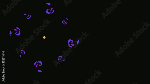 Purple circle of flames bursting