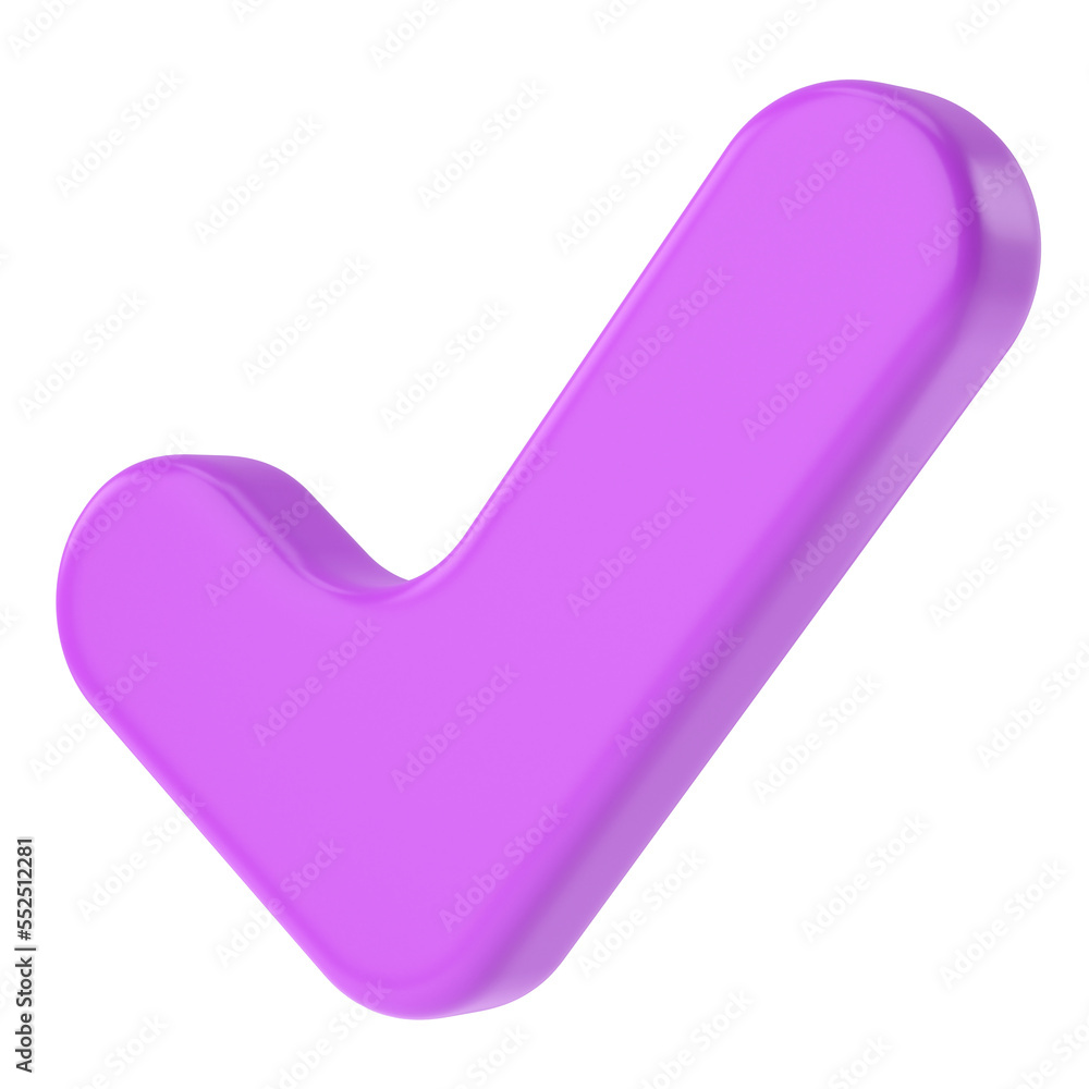 3D check mark sign. Checkbox. 3D illustration. 3D check mark sign. Checkbox. 3D illustration.