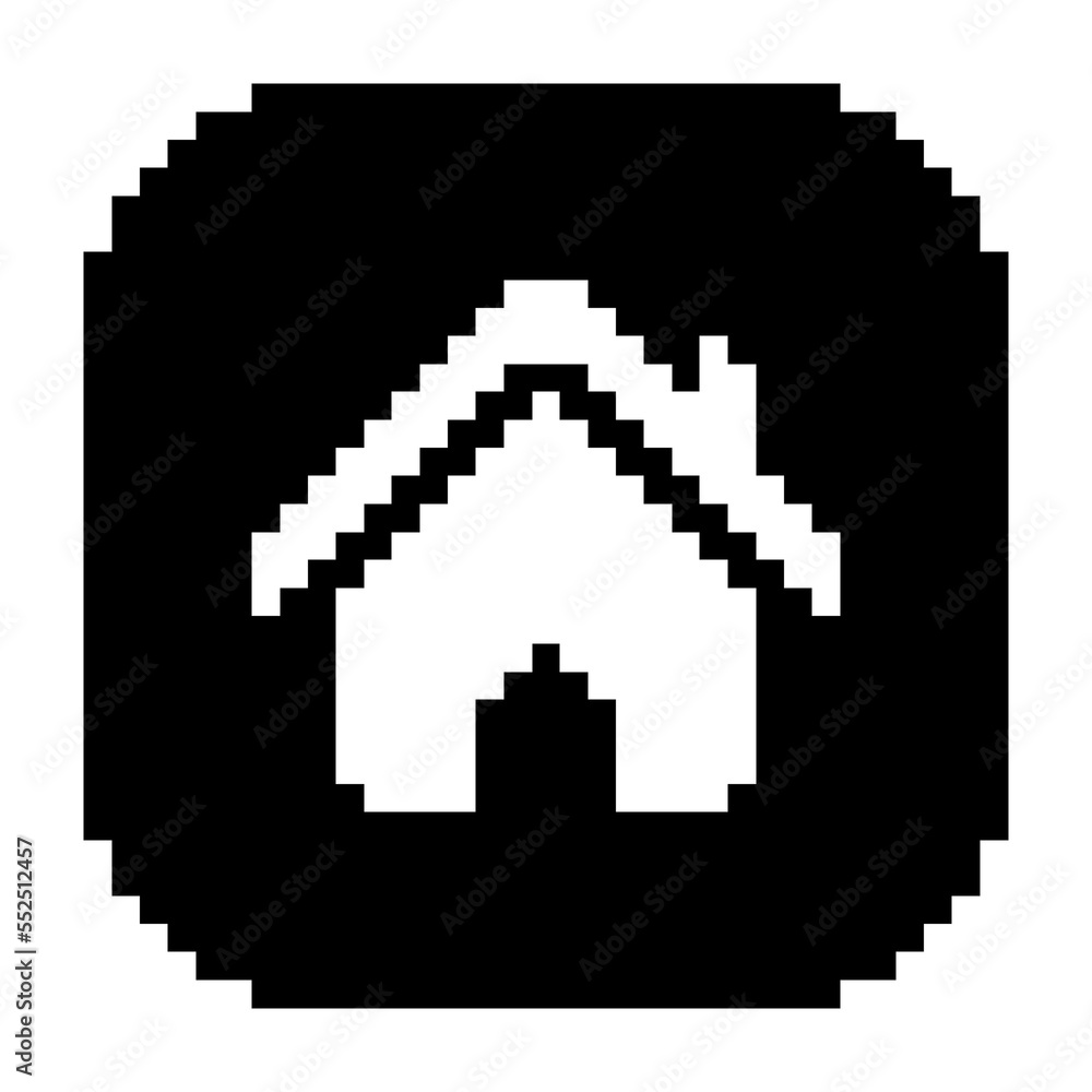home icon interface icon black-white vector pixel art icon