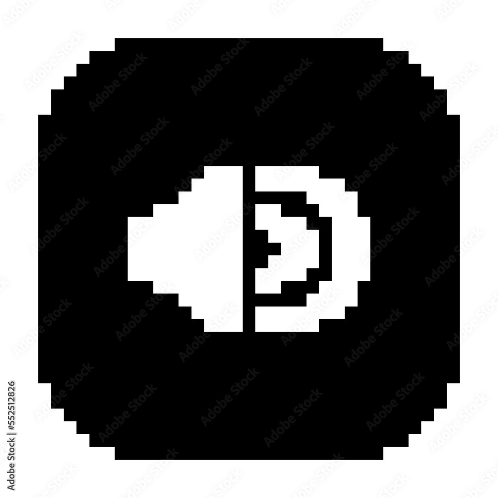 Volume button icon black-white vector pixel art icon Volume button icon black-white vector pixel art icon