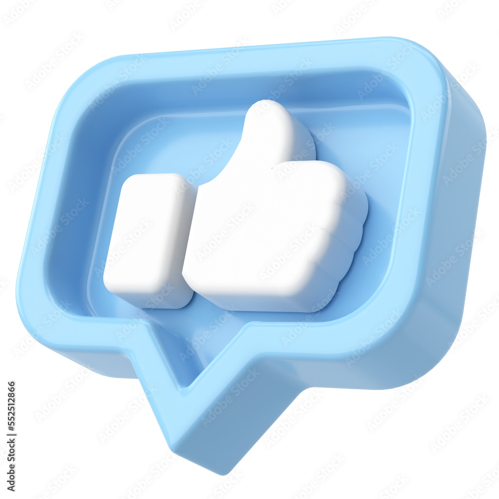 3D like icon. 3D illustration. 3D like icon. 3D illustration.