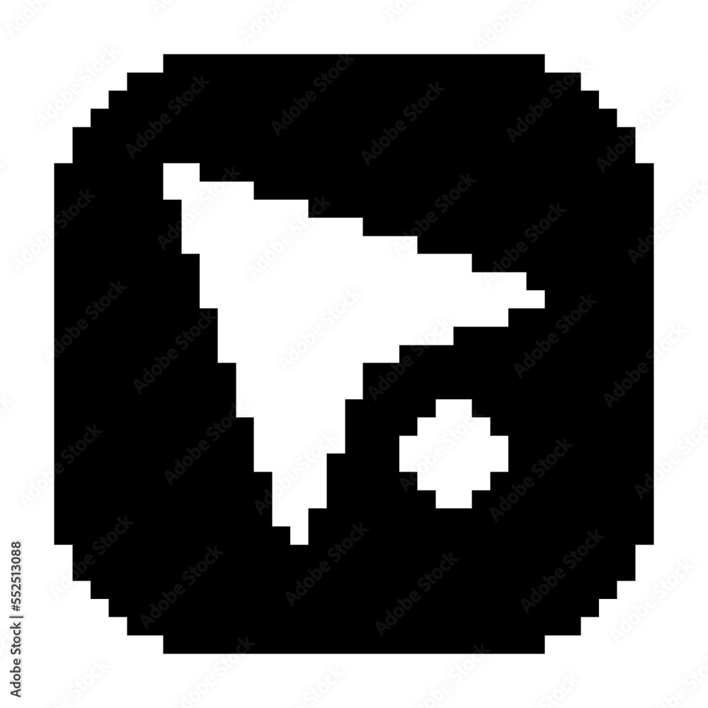 Cursor icon, pointer icon, arrow symbol icon black-white vector pixel art icon Cursor icon, pointer icon, arrow symbol icon black-white vector pixel art icon