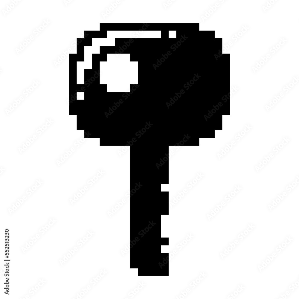 Key modern icon black-white vector pixel art icon Key modern icon black-white vector pixel art icon
