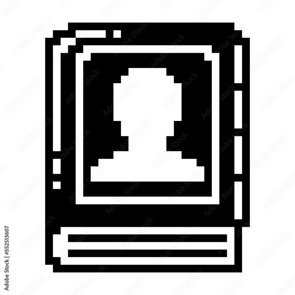 Phone book icon black-white vector pixel art icon Phone book icon black-white vector pixel art icon