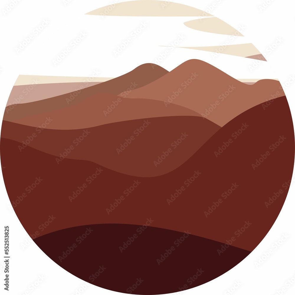 aesthetic mountain illustration with stylized aesthetic mountain illustration with stylized