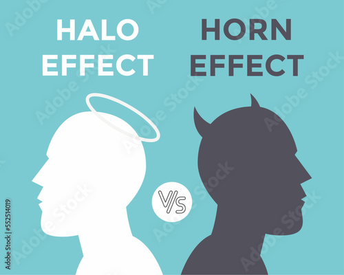 Halo effect vs Horn effect vector