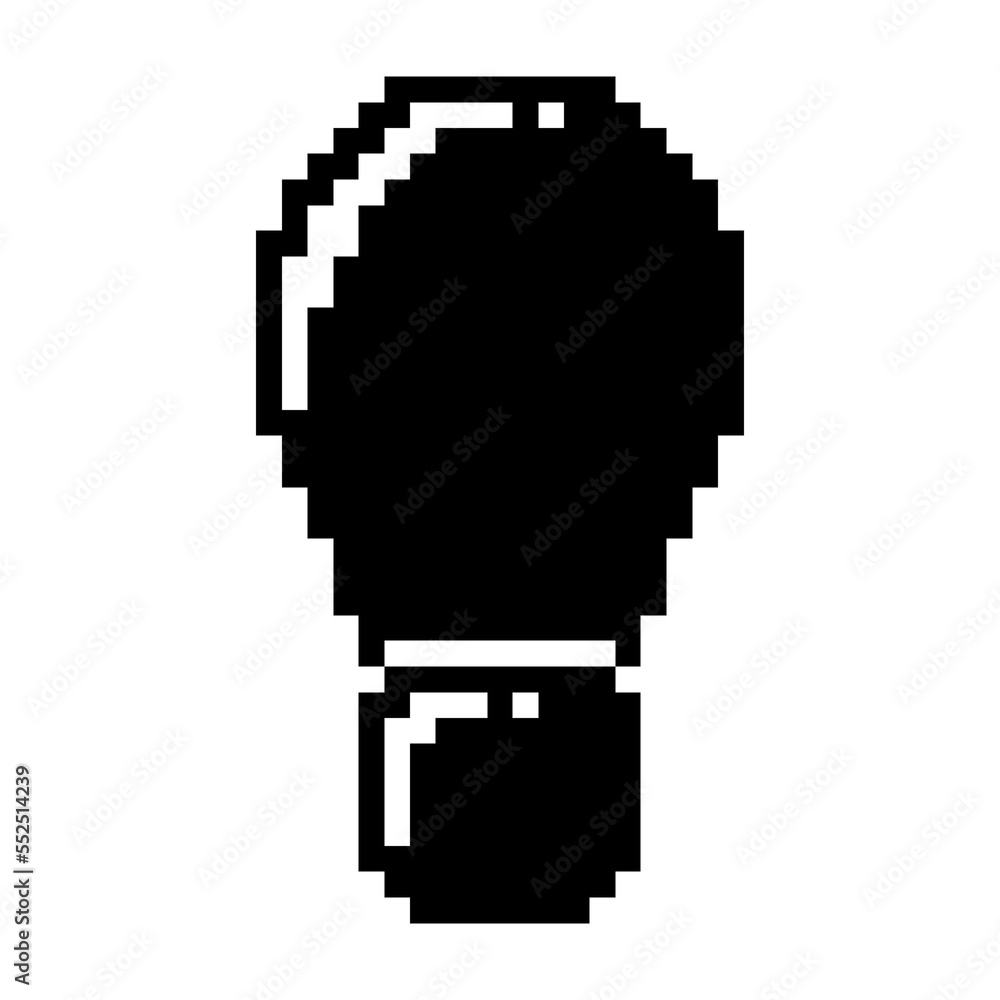 Light bulb, energy, thinking icon black-white vector pixel art icon Light bulb, energy, thinking icon black-white vector pixel art icon