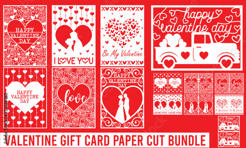valentine gift card laser cut bundle
