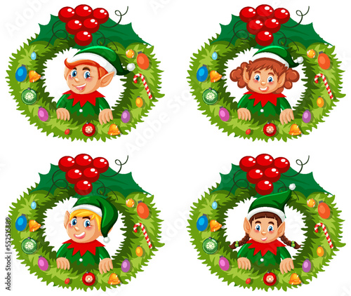 Elf Christmas wreath set