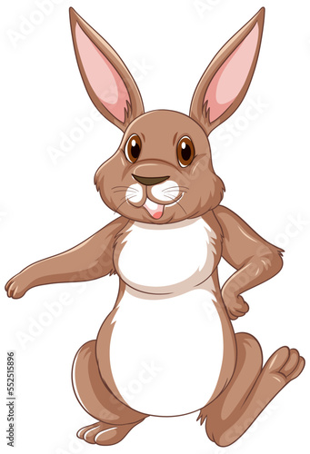 Cute brown rabbit cartoon character