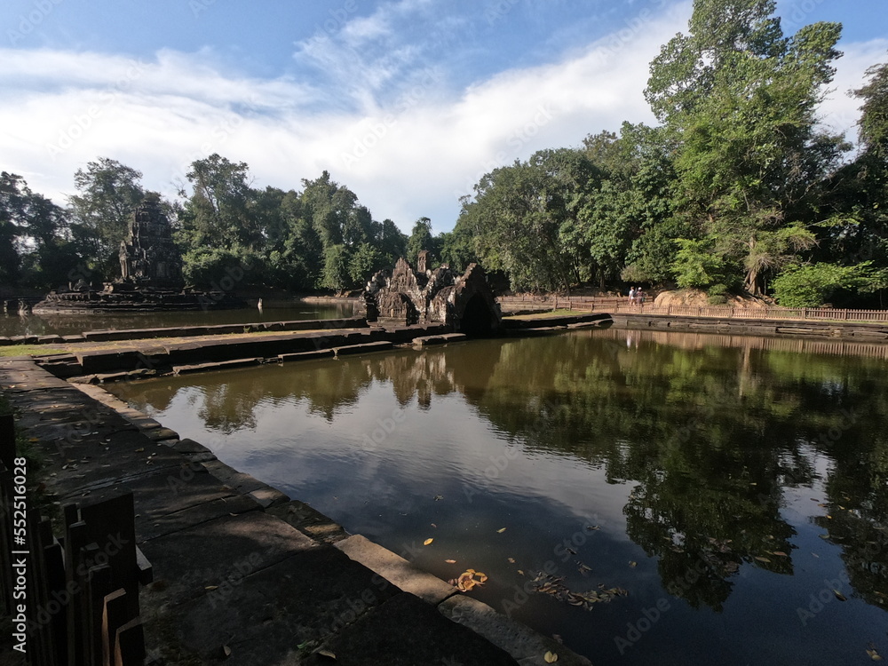Island temple in angkor site. Island temple in angkor site.
