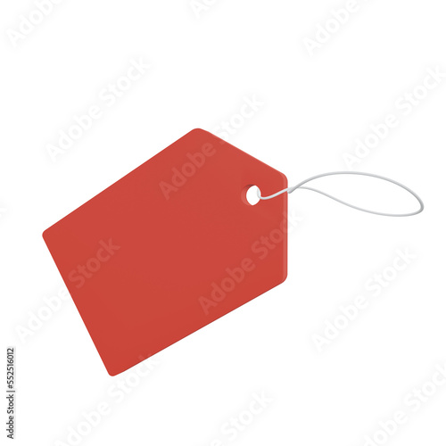 Red sale tag. Special discount icon element 3D Rendering.