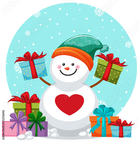Snowman in Christmas theme
